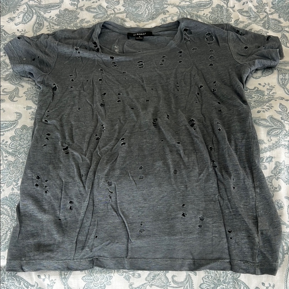 Acrobat Distressed Gray Women’s Top Sz S